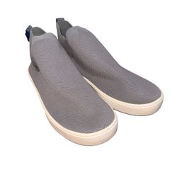 WOMENS L.L.BEAN SLIP ON SNEAKERS 7.5 MEDIUM GRAY KNIT COMFORT SHOES CASUAL WALKING LOAFERS