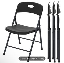 Set of 4 folding Chairs New In Box Black firm price