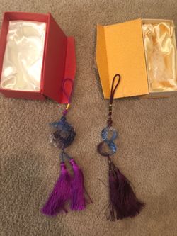 2 colored glaze car ornaments