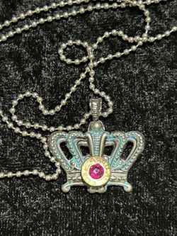 Handmade crown and bullet necklace/ pendant