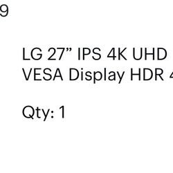 LG 27" IPS 4K UHD Monito