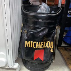 Michelob Golf Caddy Leather Bag 