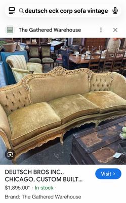 Vintage Victorian gold walnut couch sofa lounge furniture