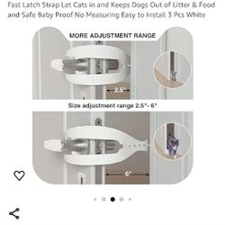 Cat Door Holder Latch Larger Adjustable Cat Door Alternative Fast Latch Strap Let Cats in and Keeps Dogs Out of Litter & Food and Safe Baby Proof No M