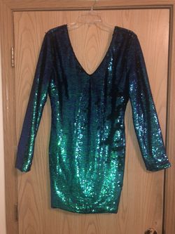 Short sequin dress.