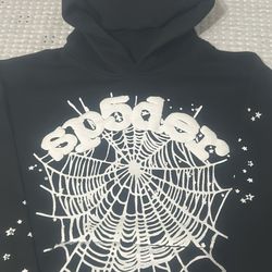 Spider Web Graphic Hoodie Black Size M 