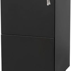 2 Drawer File Cabinet with Lock, Steel Mobile Filing Cabinet on Anti-tilt Wheels, Rolling Locking Office Cabinets Under Desk for Legal/Letter Size