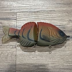 The Gracely Baits 6.5” Blue Gill Swimbait Custom Paint Collaboration With Stay Bent Anglers In A Craw Pattern Fishing Big Bait