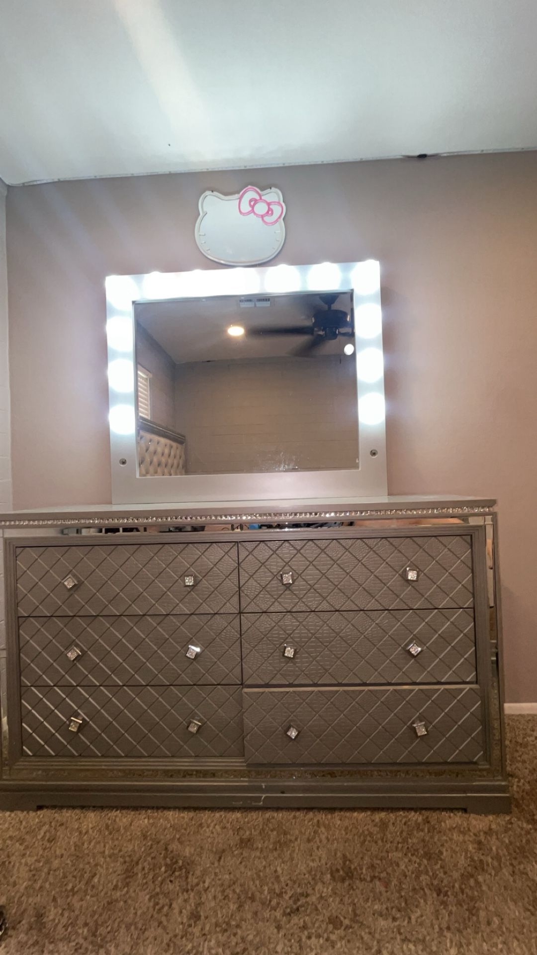 Bed Frame/ Dresser With Mirror
