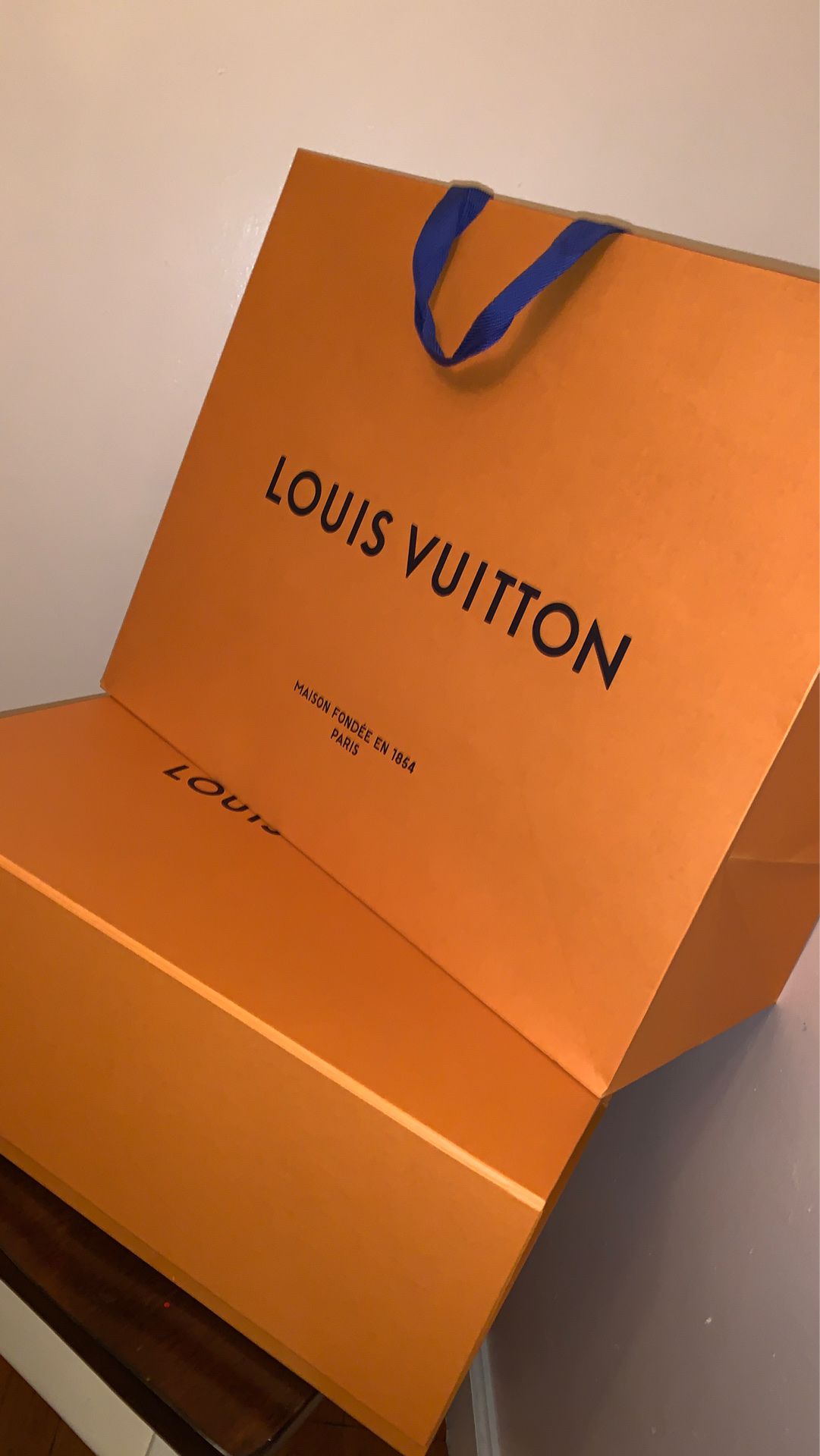 Authentic Louis Vuitton Large Gift Box, Ribbon, and Bag