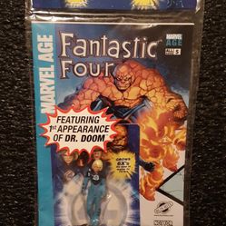 2005 Marvel Fantastic Four Grow Toy / Tattoos / Mini Comic Special Collector's Edition