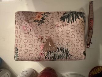 Floral Logo Wristlet Clutch