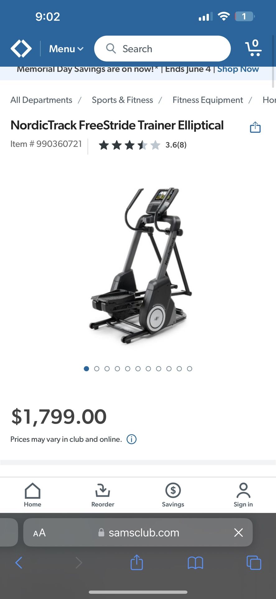Nordic Track Elliptical