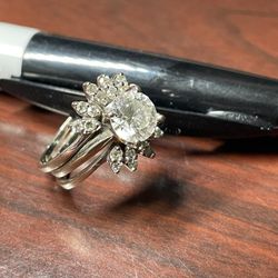 1.4 Karat Diamond Engagement/ Wedding Ring With Enhancer
