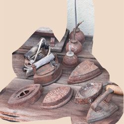 antique iron press set of 6