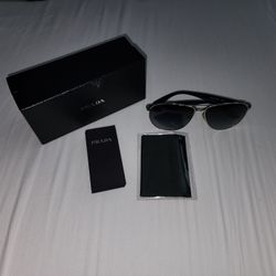 Authentic Prada SPR 53Q Sunglasses Blue/Gold