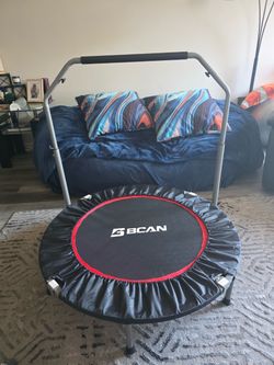 BCAN Fitness Rebounder Mini Trampoline with Handle
