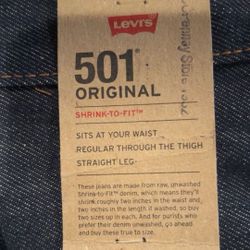 Brand New 501 Original 