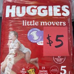 Brand New Huggies Little Movers Size 5 Diapers 