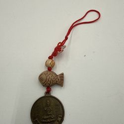 Chinese lucky charm ft Coin & Fish , Good Luck, Protective Amulet, Prosperity