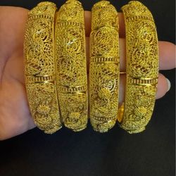 Gold Plated Bracelet Set Of 4