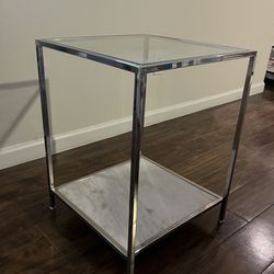 Marble Chrome Glass Side Table