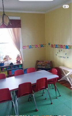 Daycare table with 8 chairs