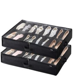 Under Bed Shoe Storage Organizer, Set of 2, Total 32 Compartments