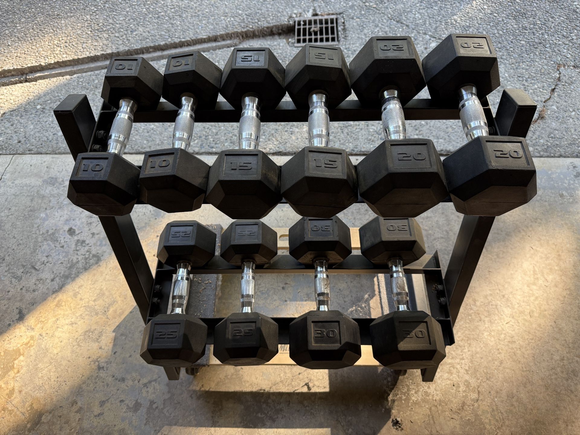Rubber Dumbbell Set 200 LB