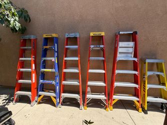 6 new ladders read the add for prices 6 ft $125 each /4 ft platforcommercial $150 / 4 ft yellow $100