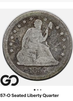 1857 O Seated Liberty Quarter