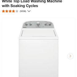 Whirlpool 3.8cu Top Loader Washing Machine 