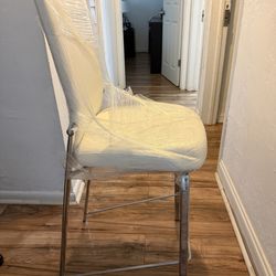 Counter Stool Chrome/White