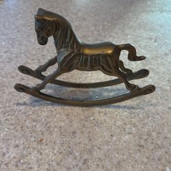 Vintage Brass Rocking Horse