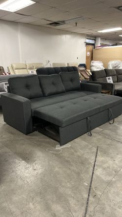 84” Grey Fabric Sofa bed