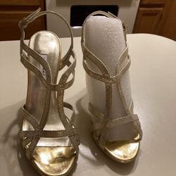 Dressy Gold Sparkle High Heels