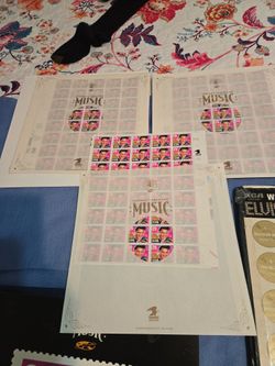 3 Sheets  Of First Day Issue  Elvis Stamps 40 Per Sheet
