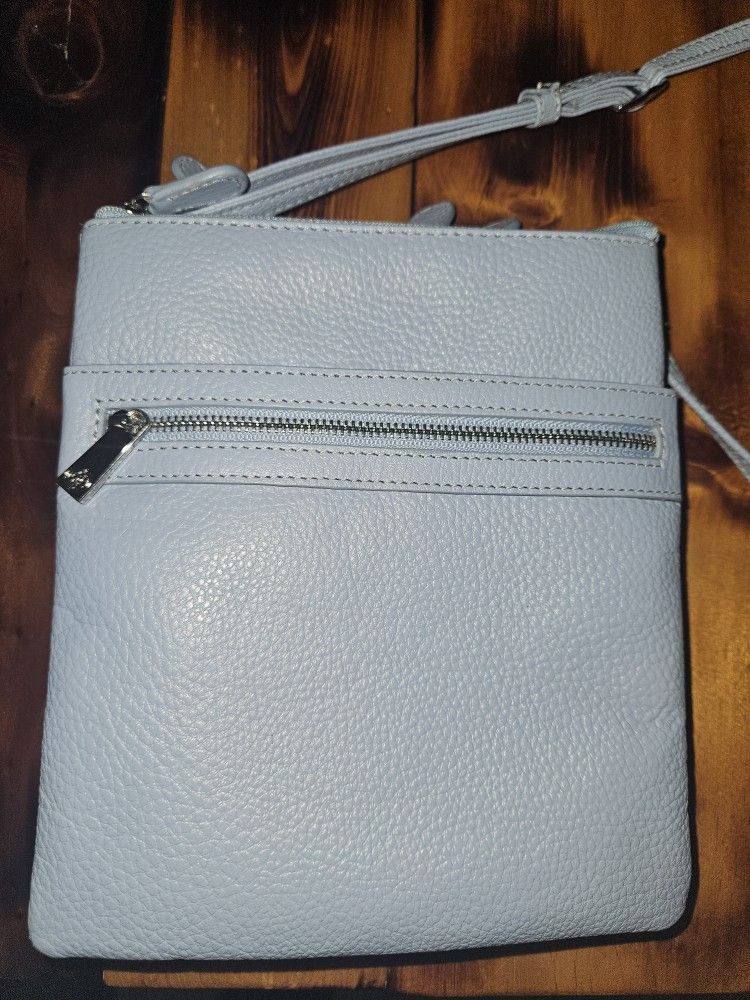 Giani Bernini Genuine Leather Crossbody - Light Blue