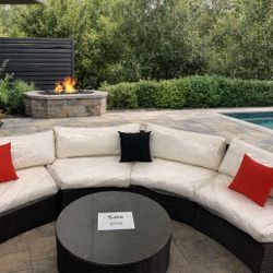 Patio Furniture Semicircular Great For Round Firepit