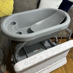 2 in 1 Baby Diaper Station with Bathtub Unit
