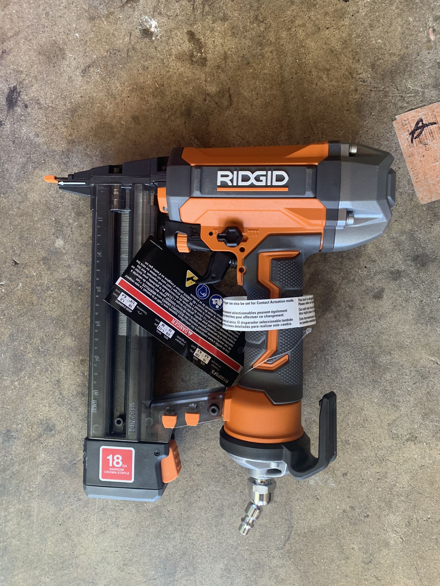 Ridgid narrow crown stapler 18 ga