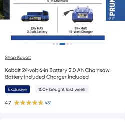 Kobalt 24volt chainsaws.