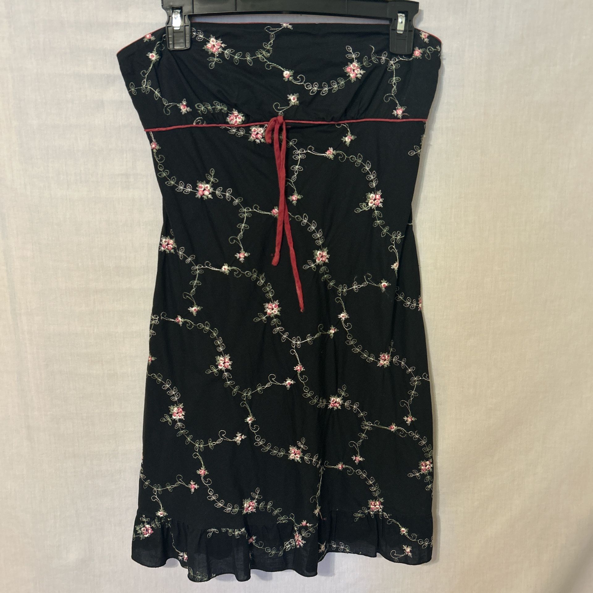 Floral Embroidered Black Dress