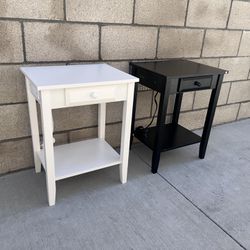 NEW Nightstand w/Drawer, Charging Station (USB & Power Outlet) **$35 Each, FIRM PRICE**