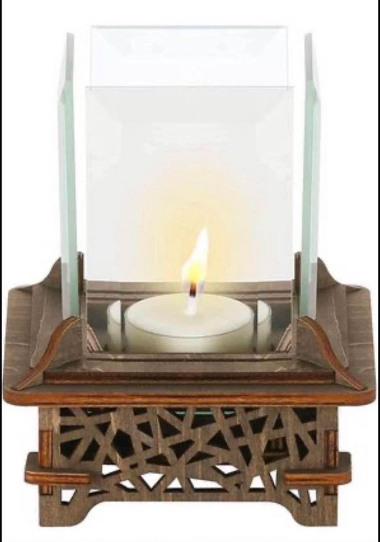 Brandnew Wooden Tea Light Candle Holder, Votive Tea Light Holder with Puzzles Box Wood Base