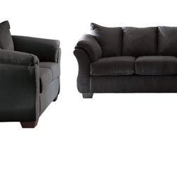 Darcy Sofa and Loveseat In Black 🚚We Deliver Local🚚