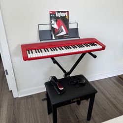 Casio Casiotone CT-S1 – 61-Key Touch-Sensitive Retro Keyboard | Sleek, Portable Design for Beginners to Pros | Stereo Grand Piano + 60 AiX Tones | USB