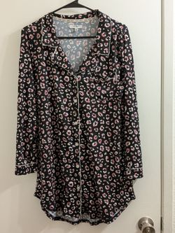 Long Pajama Shirt, Pink Pattern