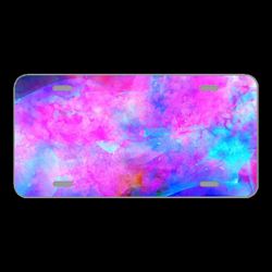 License Plate Novelty Car Front Background Art Abstract Watercolor