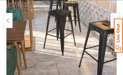 3 Pack 30 in. Black and Antique Gold Metal Bar Stool